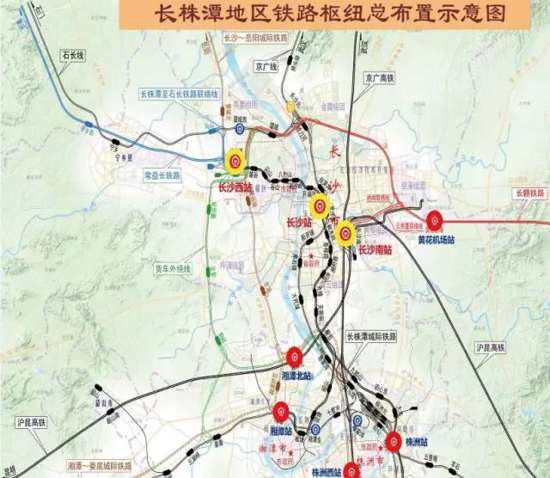 长株潭地区铁路枢纽总布置示意图