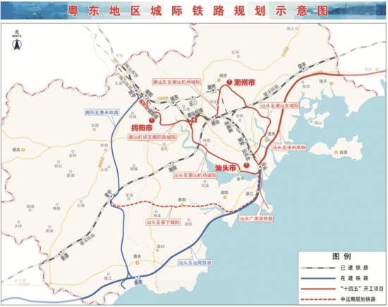 广东省粤东地区,连接汕头,揭阳,潮州三市,近期实施汕头至潮汕机场段