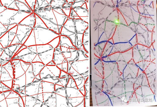 在调研座谈会上中铁二院展示了一幅恩吉铁路周边区域铁路路网规划示意