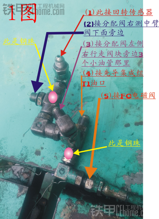 神钢120分配阀三通小油管求助,带图