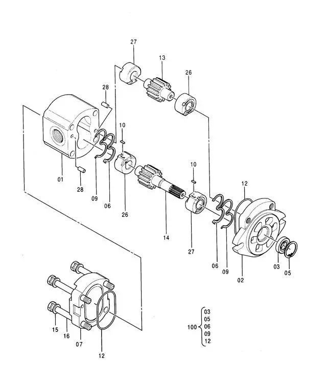 齿轮泵分解图齿轮泵零件明细图友情提示:非专业人士或动手能力强者
