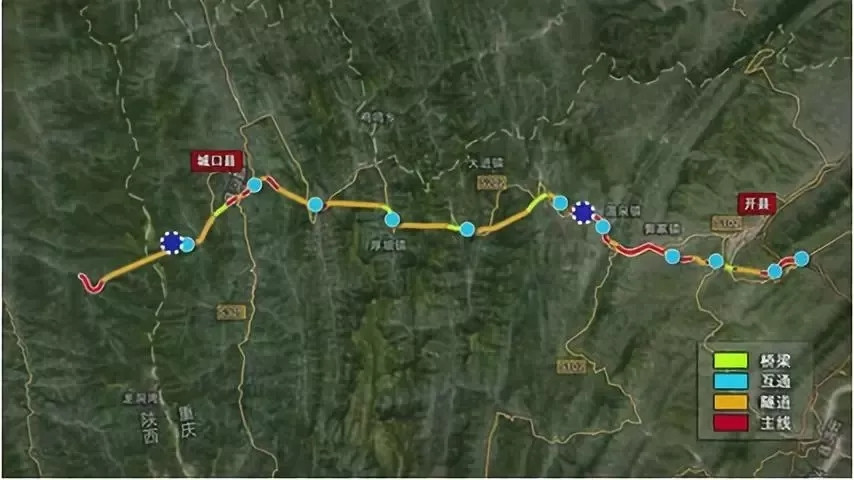城开高速公路是连接重庆城口县至开州区的高速公路,全长约132.