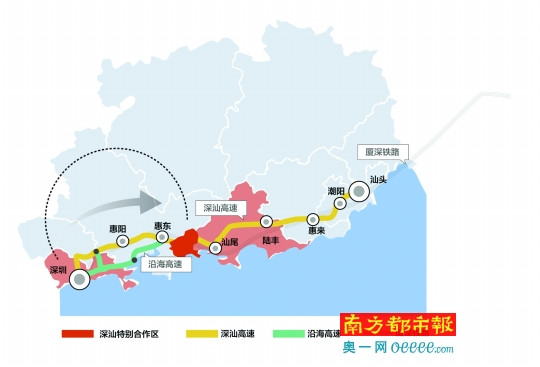 "深汕新高速"线路位置浮出水面 深汕铁路预可研启动