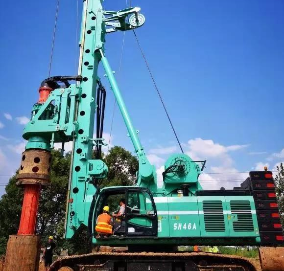 上海金泰sh46a 成功挑战旋挖钻机套管跟进工艺施工