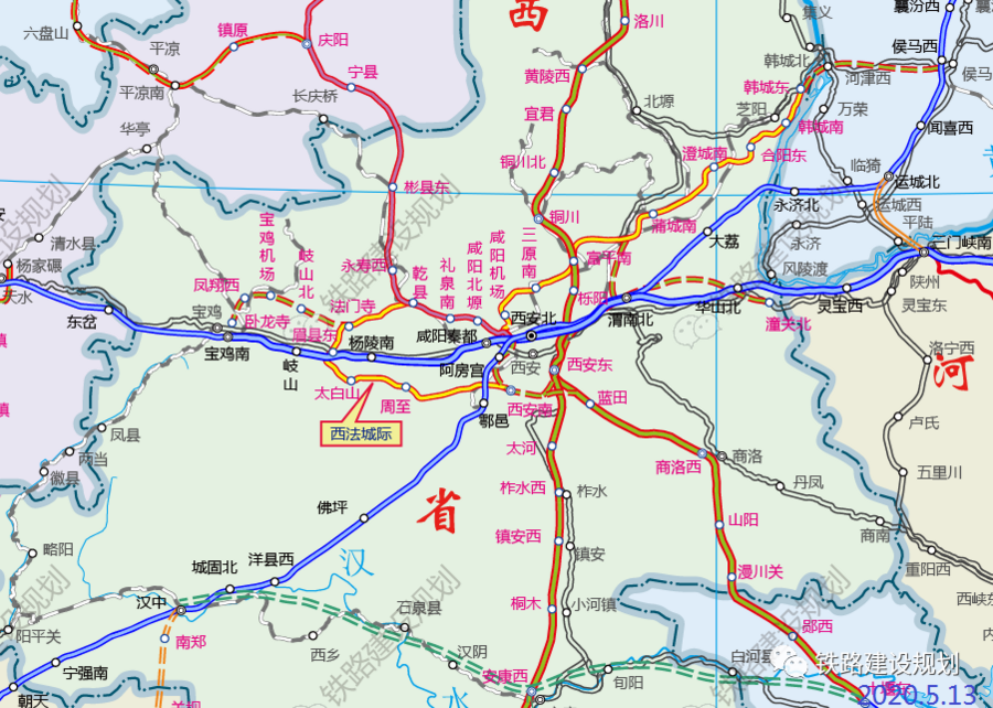 西法城际铁路路网总体走向示意图▼
