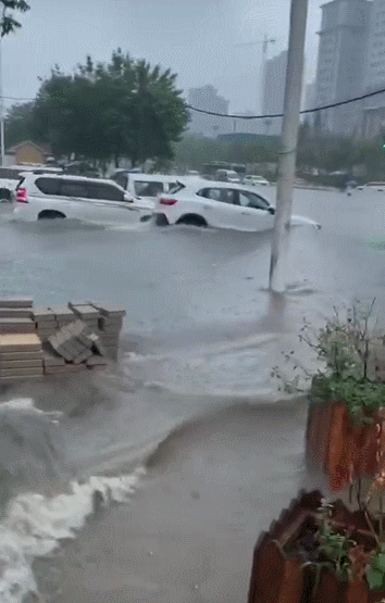 千年一遇的暴雨袭击郑州,社会各界和解放军在行动,工程机械成救援主要