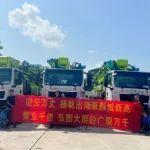 中联重科全新一代“凌云”73米泵车出口新加坡