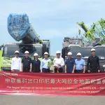 中国出口印尼最大吨位全地面起重机！中联重科600吨级设备成功交付