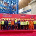 邯鄲中材承建的沙特12500t/d水泥熟料線窯尾框架封頂