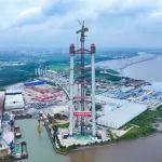 世界首座，张靖皋长江大桥索塔塔柱施工完成