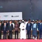 西芒杜鐵礦項(xiàng)目投產(chǎn)：幾內(nèi)亞總統(tǒng)敦布亞，中國(guó)國(guó)務(wù)院副總理劉國(guó)中等出席儀式