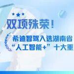 希迪智駕入選湖南省“人工智能+”十大重點企業(yè)及十大示范場景