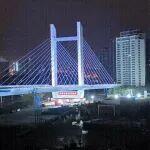 國內首創(chuàng)！合肥淮南路斜拉橋成功轉體