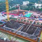 宜涪高鐵涪陵長(zhǎng)江公鐵大橋19號(hào)主墩承臺(tái)澆筑完成