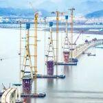 海上“巨鉆”璀璨落成！六橫公路青龍門特大橋雙主塔封頂