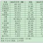 摸底！ 2025年度已公布車企全年銷量排行