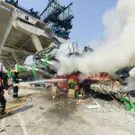 泰國起重機倒塌事故現場再起火情！所幸無人員傷亡