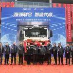 數(shù)智化現(xiàn)場(chǎng)混裝銨油炸藥車下線！山河智能與易普力攜手共筑智能礦山新篇章