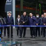 海南省副省長(zhǎng)楊國(guó)強(qiáng)、湖南省副省長(zhǎng)余紅勝在中聯(lián)重科智慧產(chǎn)業(yè)城調(diào)研