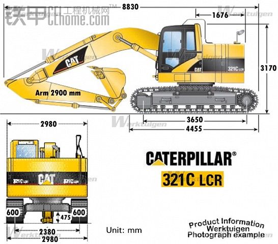 卡特彼勒 321C LCR無尾挖掘機(比320CU更短)