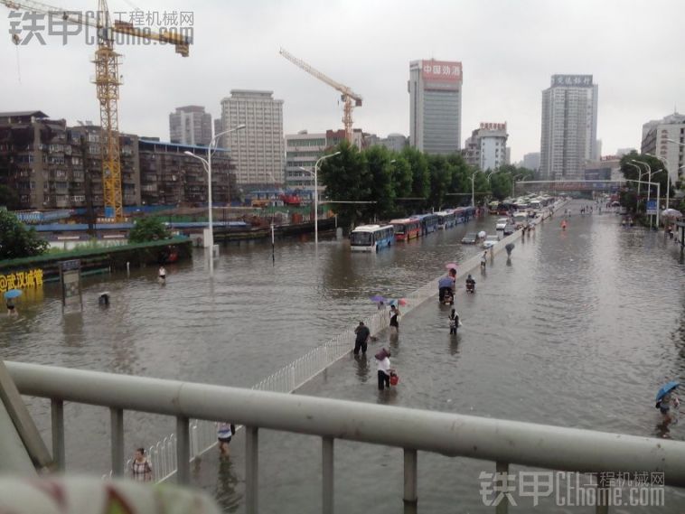 表示狠无奈，有点过了啊，路上的水齐腰了，看哈挖机吧人都淹了