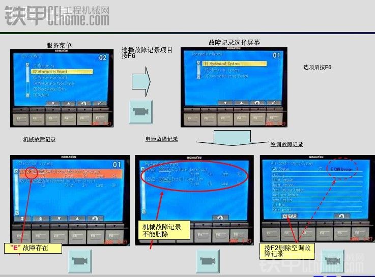 小松挖機顯示器內(nèi)部診斷程序調(diào)用方法