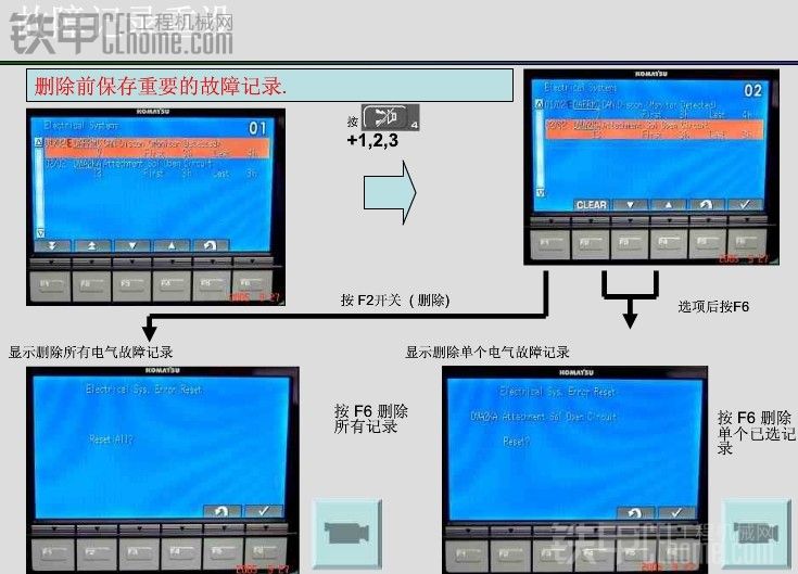 小松挖機顯示器內(nèi)部診斷程序調(diào)用方法