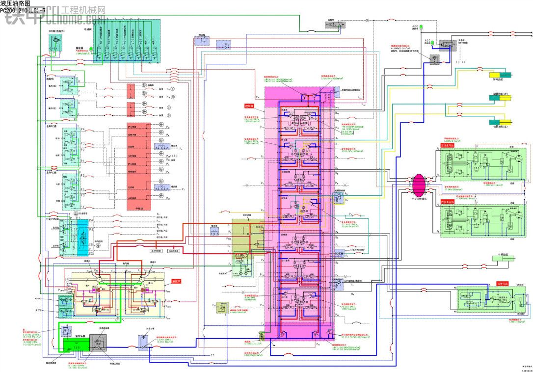 小松200-6、200-7液壓油路圖