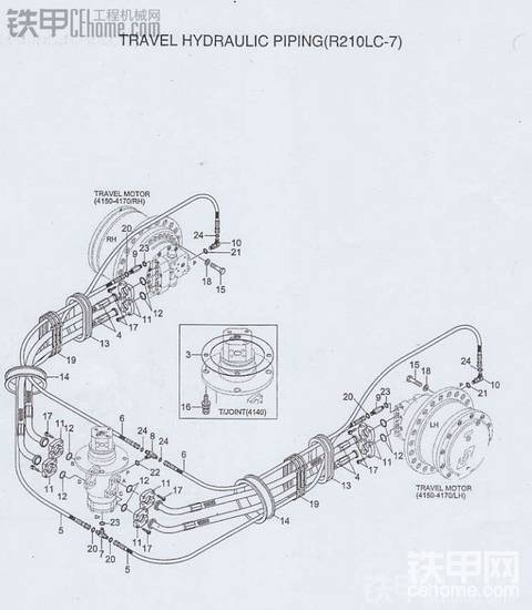現(xiàn)代R210-7行走液壓管路誰(shuí)有啊？求助！??！