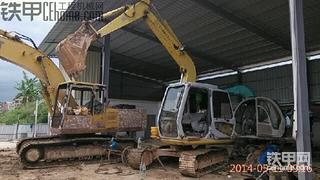 修理厂看见的挖掘机，卡特、小松、神钢，全是老机子