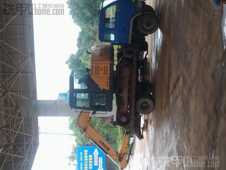 曬拖車，