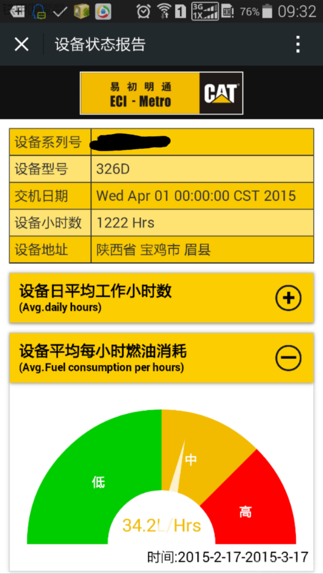 卡特326DL使用報(bào)告