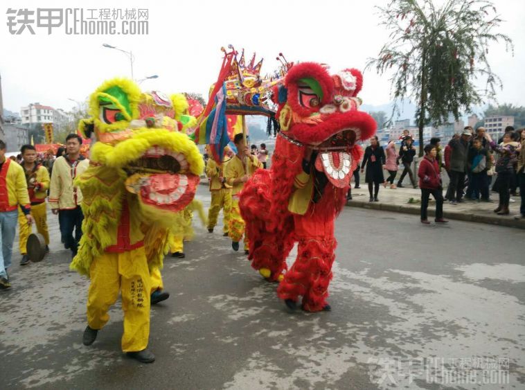 今天參加縣里元宵節(jié)龍獅大賽