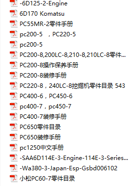 小松pc200，pc220，pc400，pc650，pc1250等好資料分享，誰要，Q我。