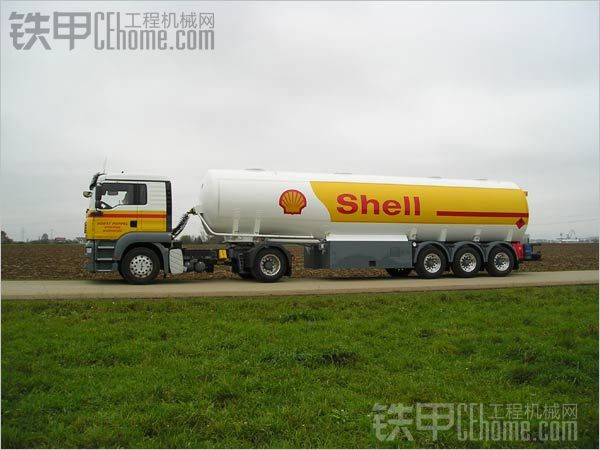 shell半拖挂式油罐车/man tga