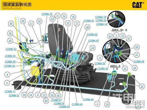 卡特315D/319D挖機(jī)中文電氣圖紙