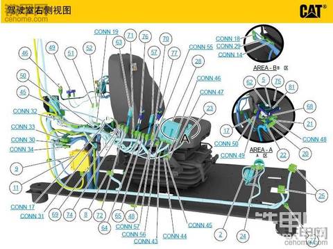 卡特315D/319D挖机中文电气图纸