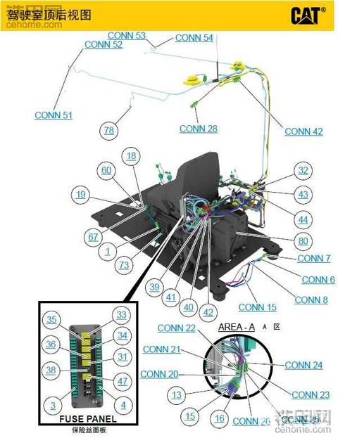 卡特315D/319D挖机中文电气图纸