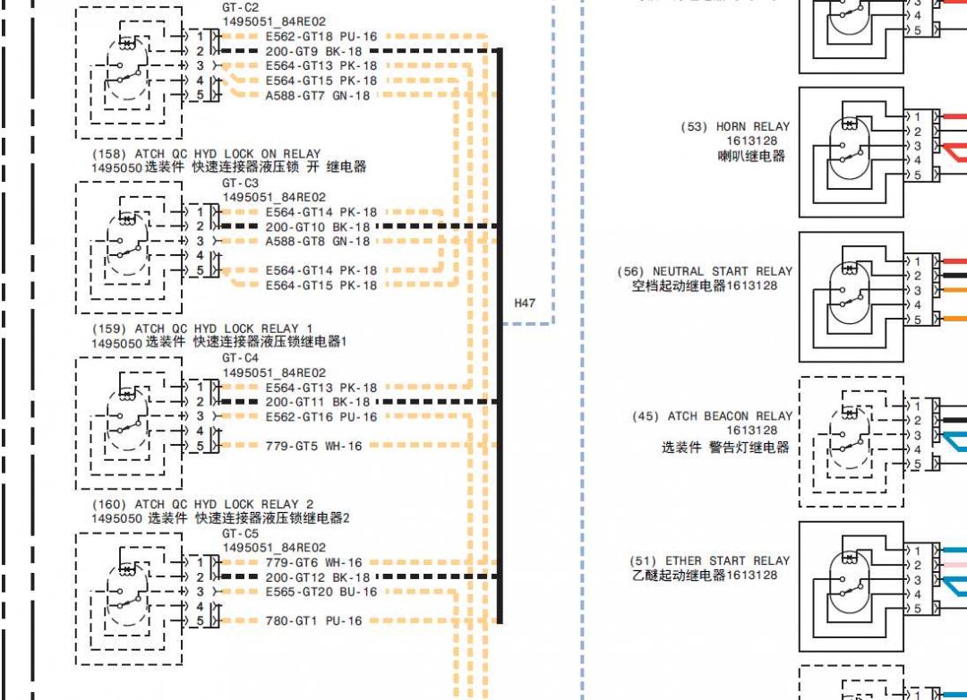 卡特323D2挖機(jī)中文電路圖紙