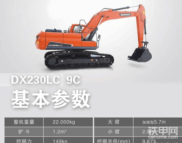 斗山DX230LC-9C挖掘機（圖片源自網(wǎng)絡(luò)）