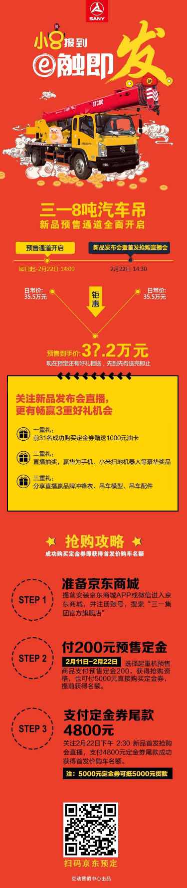 三一8噸汽車吊新品報道，首發(fā)價，你懂的