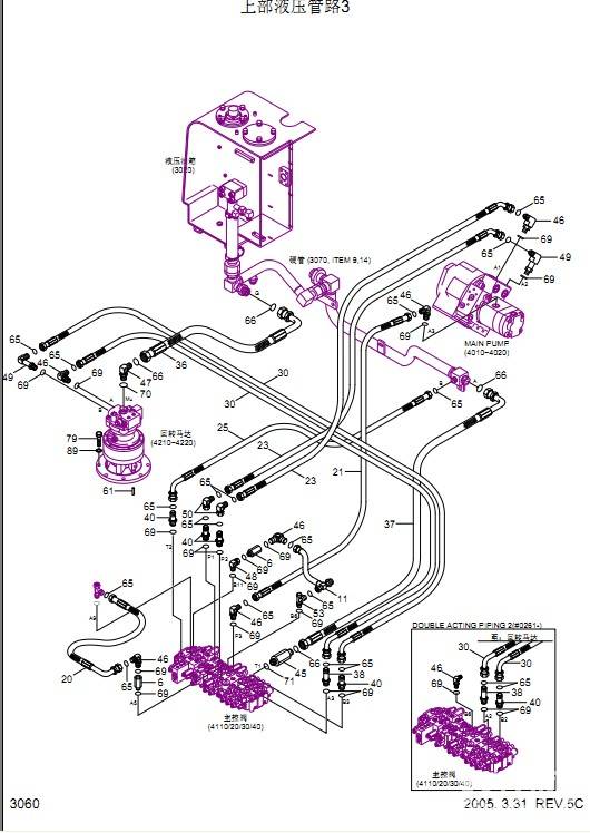 現(xiàn)代60-7挖掘機(jī) 全車液壓管路 圖-帖子圖片