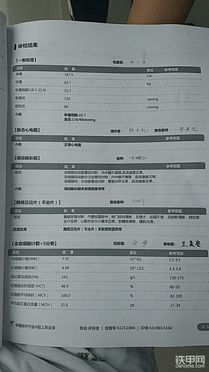 2019年6月18日美年达体检报告