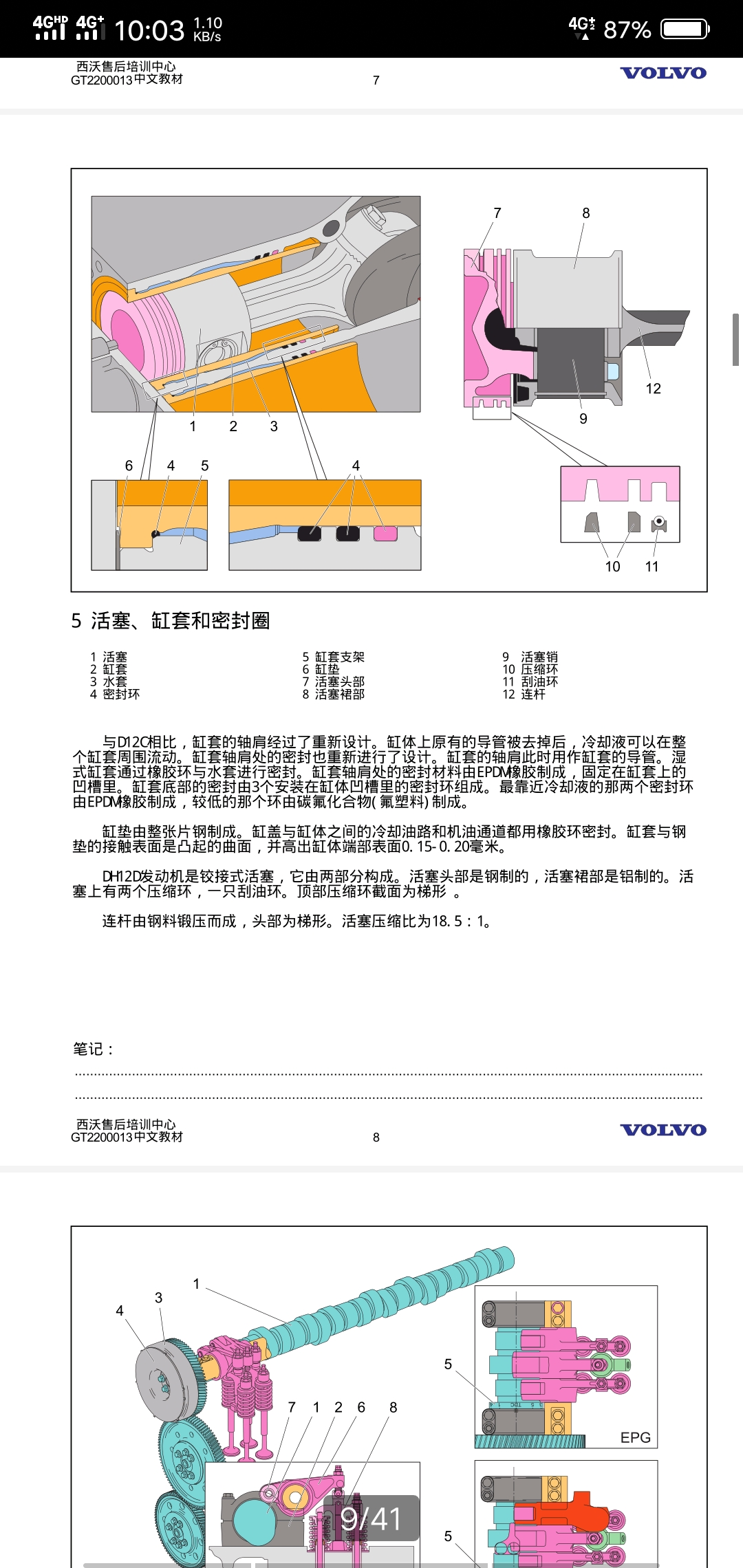 挖機(jī)維修資料沃爾沃發(fā)動機(jī)