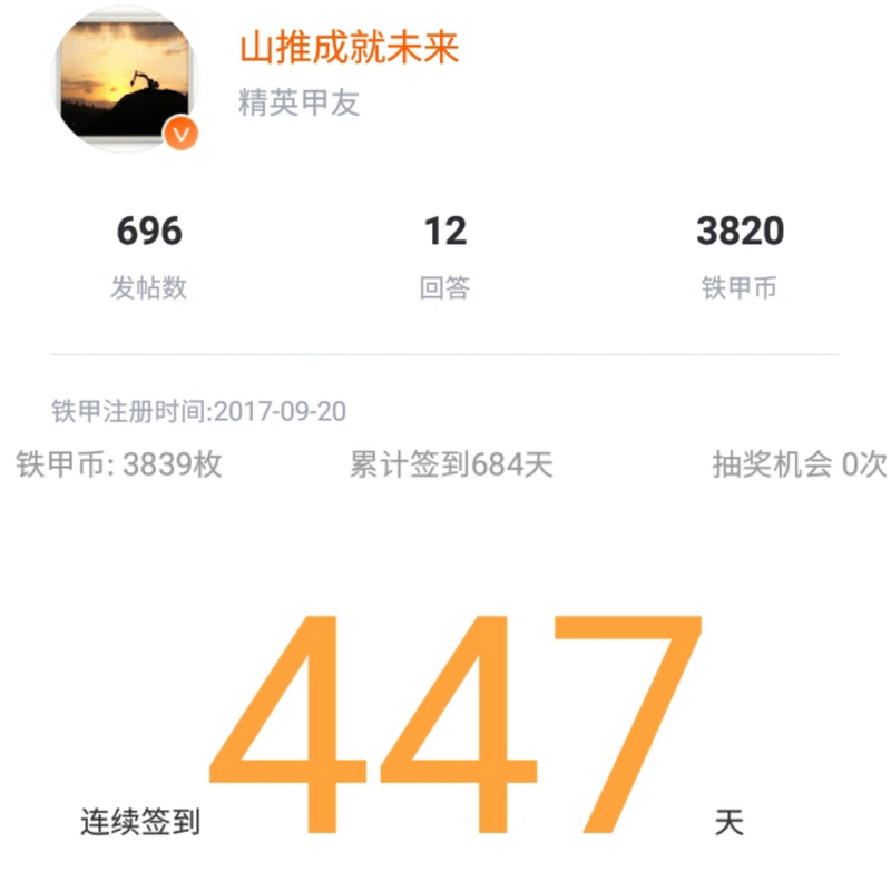 連續(xù)簽到447天