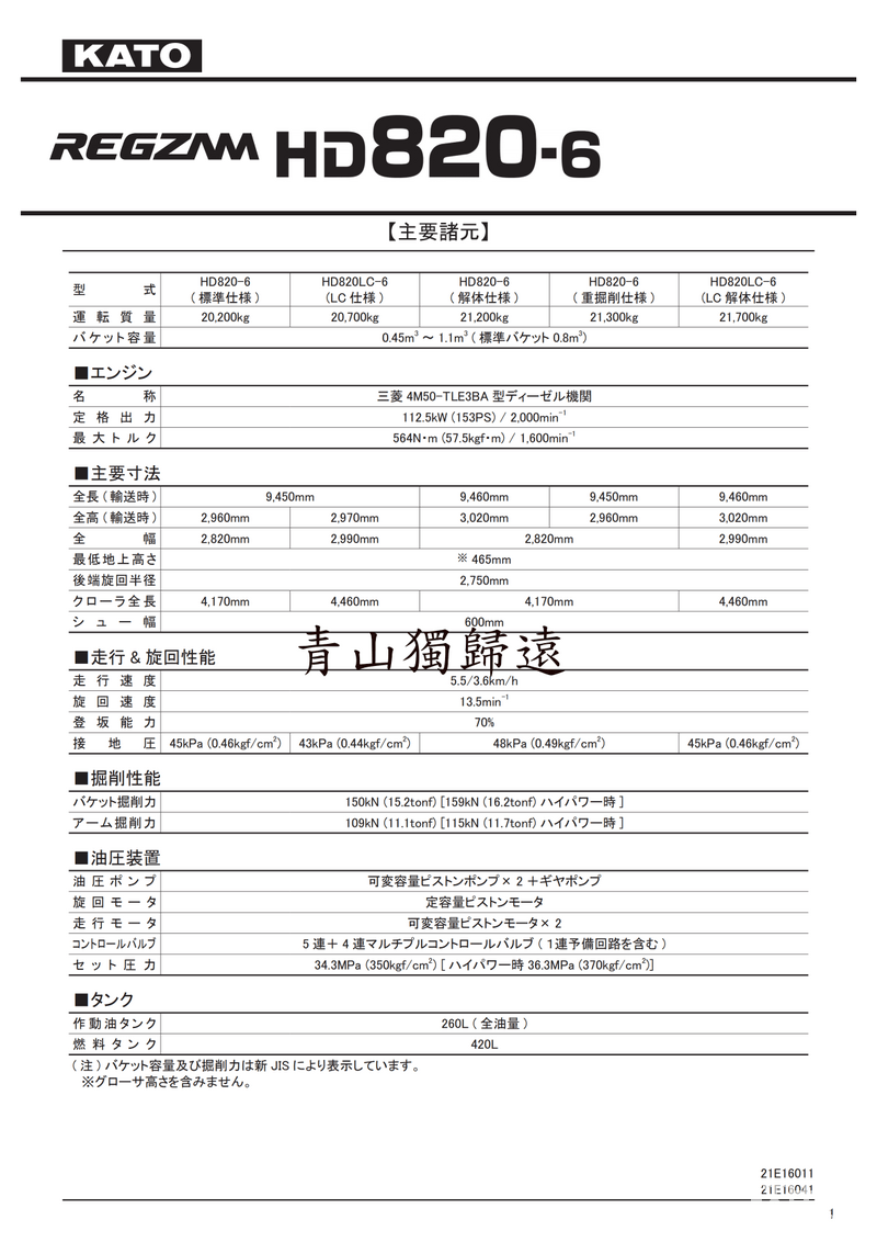 重量20.2吨，发动机三菱4M50-TLE3BA，额定功率112.5KW，就上代没有提升