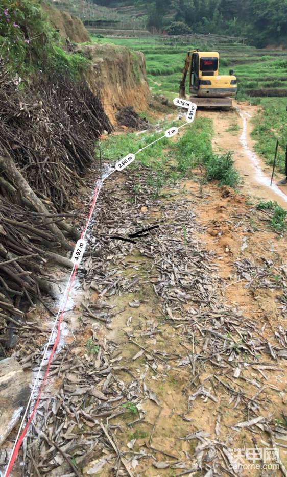 做生产道路路肩，按米算的