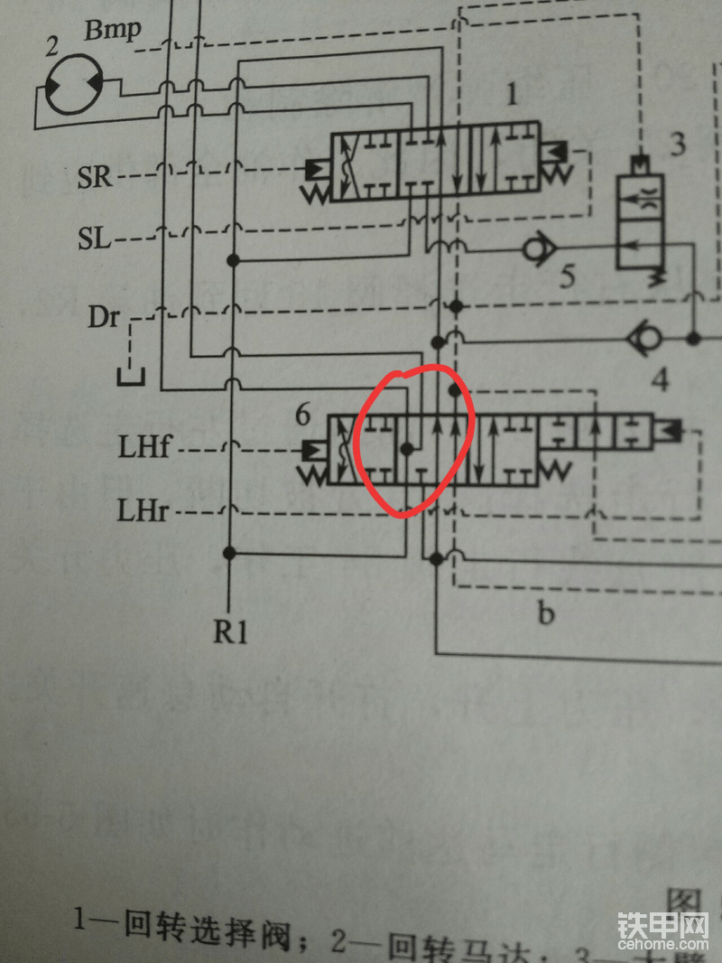 行走馬達預熱油路。