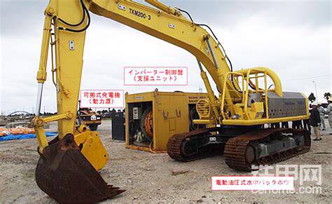 發(fā)電機組連接電纜絞盤，電纜里有供電線路和控制線路。
