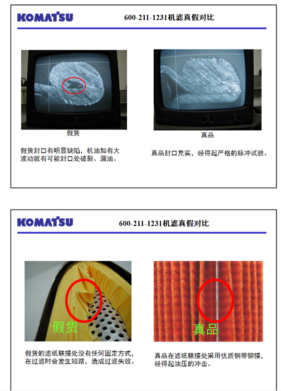 小松車主福利：教你識別小松濾芯真假鑒別